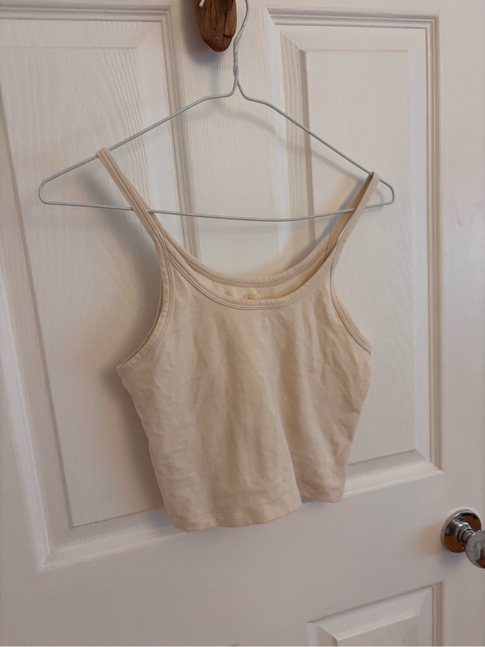 ARQ Cream Tank Crop Top with Thin Straps